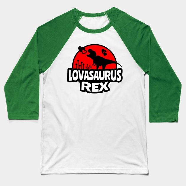 Lovasaurus Rex, Dinosaur, Cute Kid, Kid Valentines, Valentine's Day 2021, Dinosaurs Rex, Kid Dino Baseball T-Shirt by NooHringShop